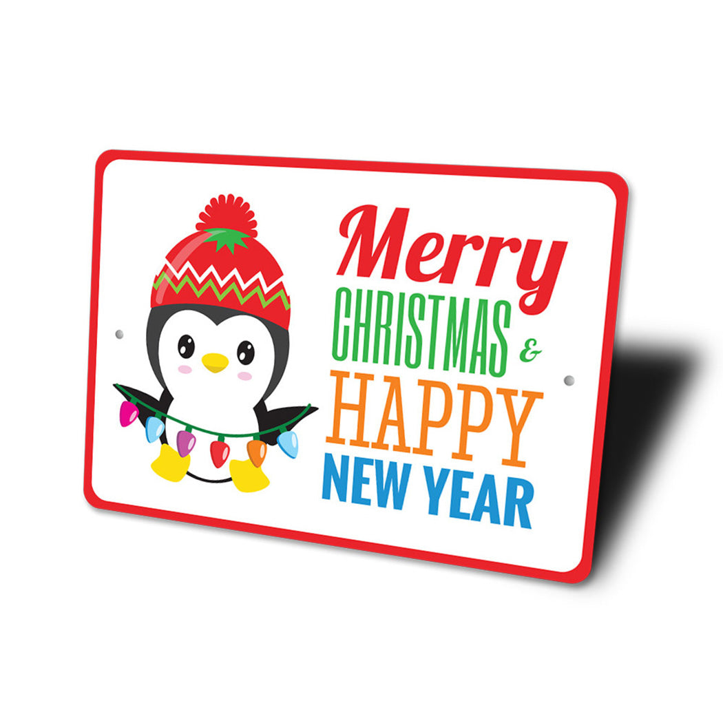 Merry Christmas Happy New Year Sign