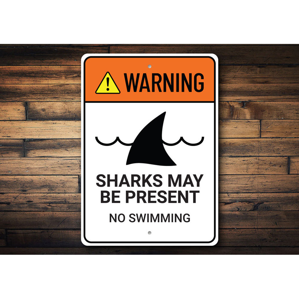 Warning Sharks Present Sign