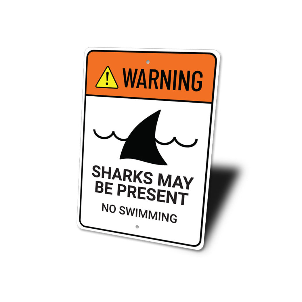 Warning Sharks Present Sign