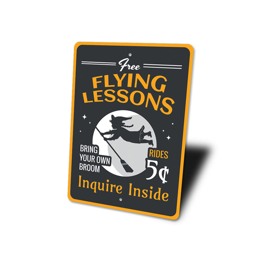 Free Flying Lessons Witch Sign