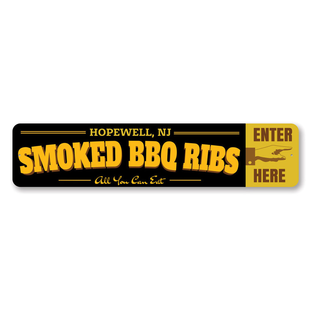 Custom Smoked Bbq Ribs All You Can Eat Sign