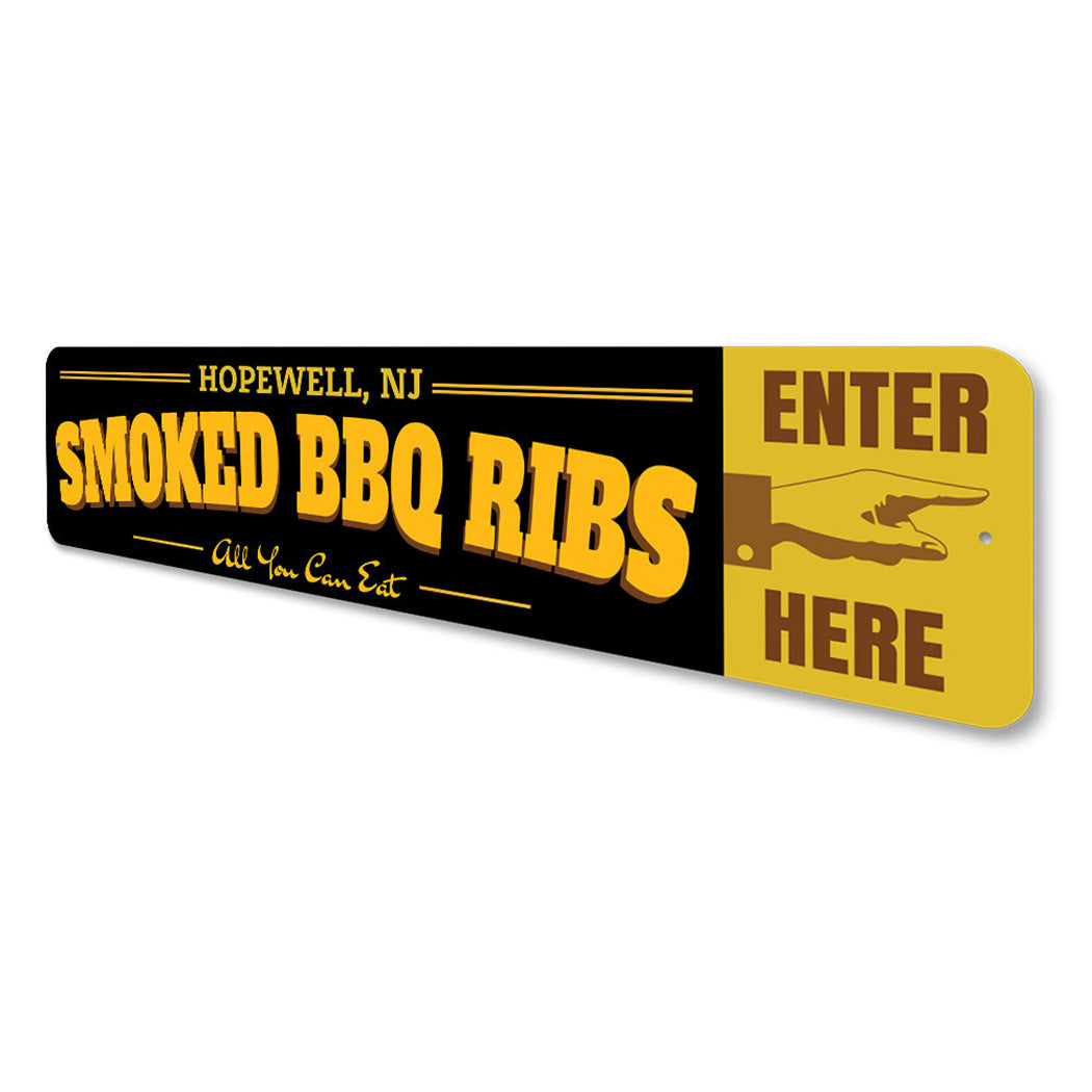 Custom Smoked Bbq Ribs All You Can Eat Sign