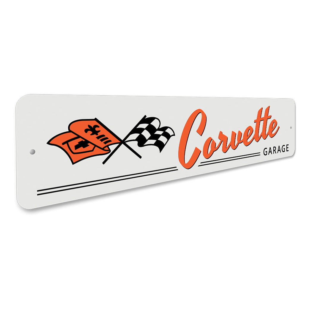 Corvette Garage Flags Sign