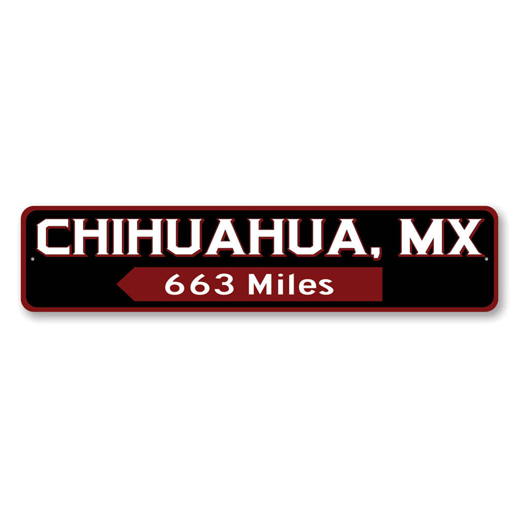 City Mileage Arrow Sign