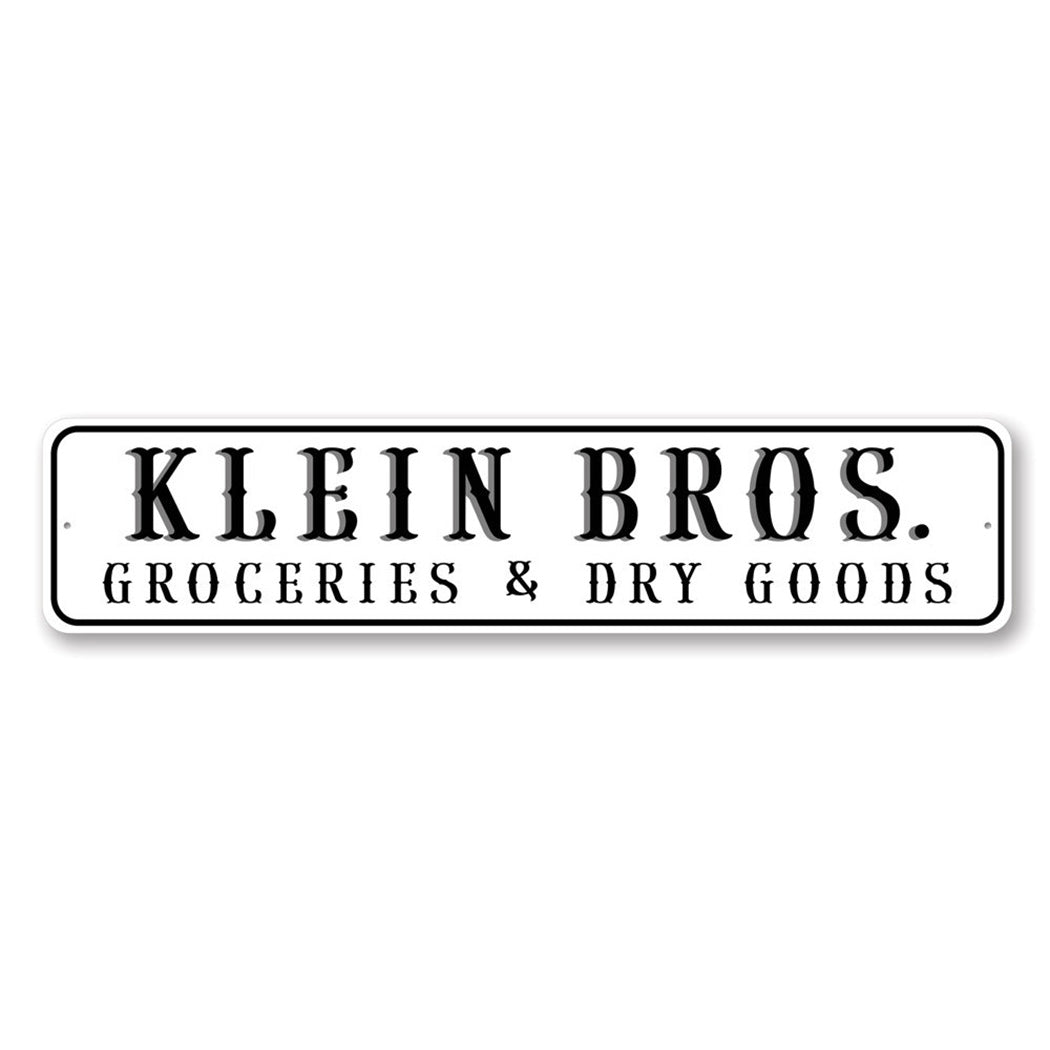 Personalized Groceries Dry Goods Sign