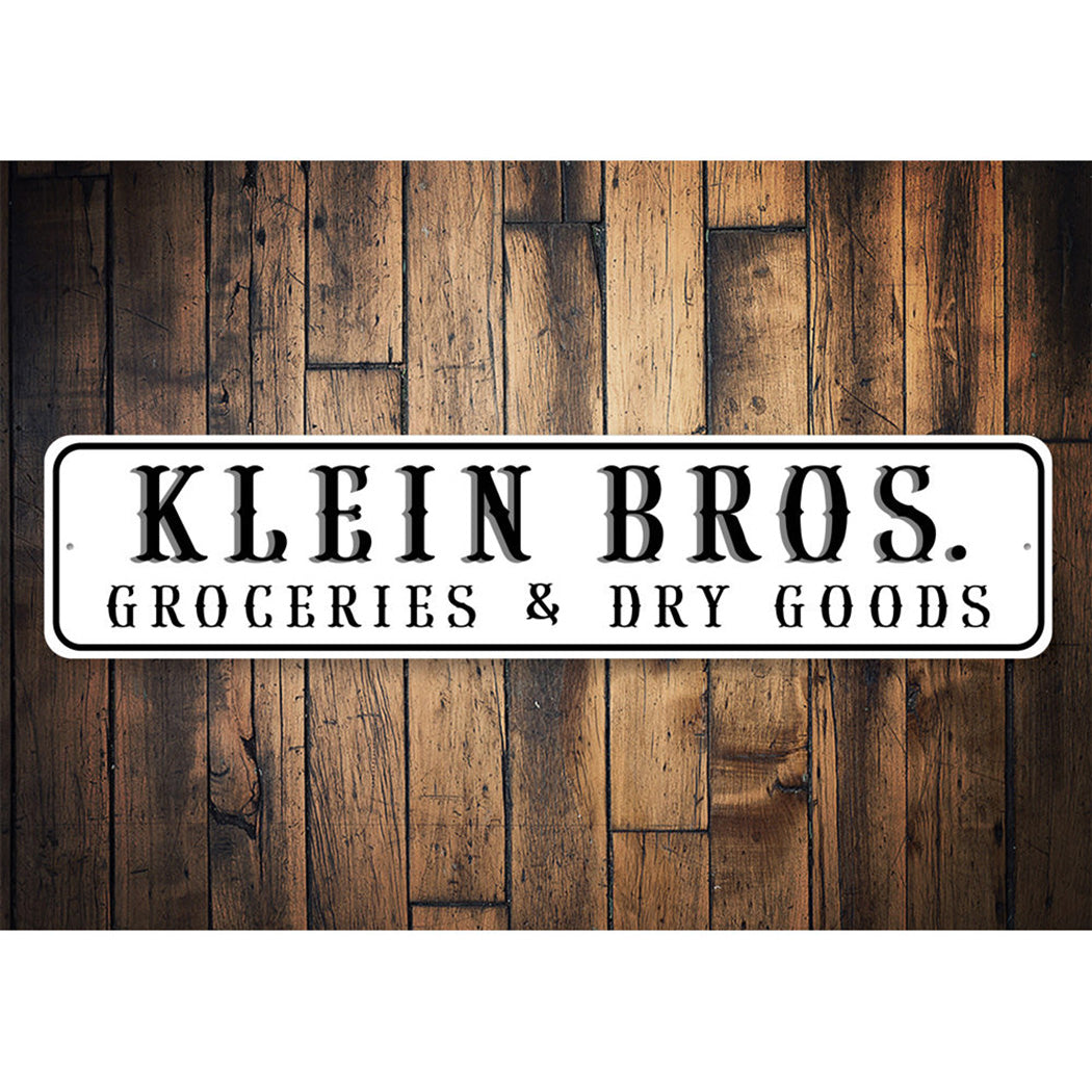 Personalized Groceries Dry Goods Sign