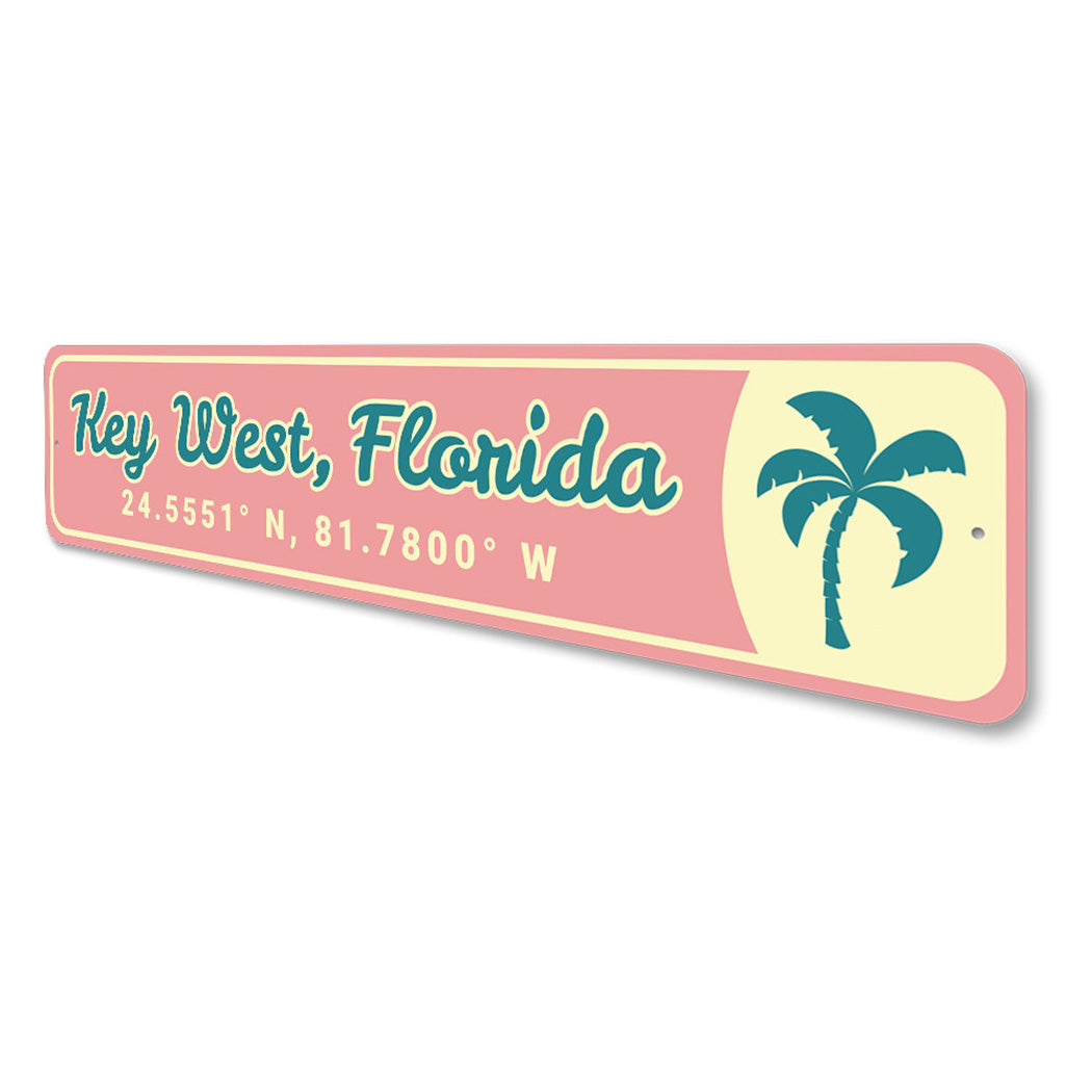 Key West Latitude Longitude sign