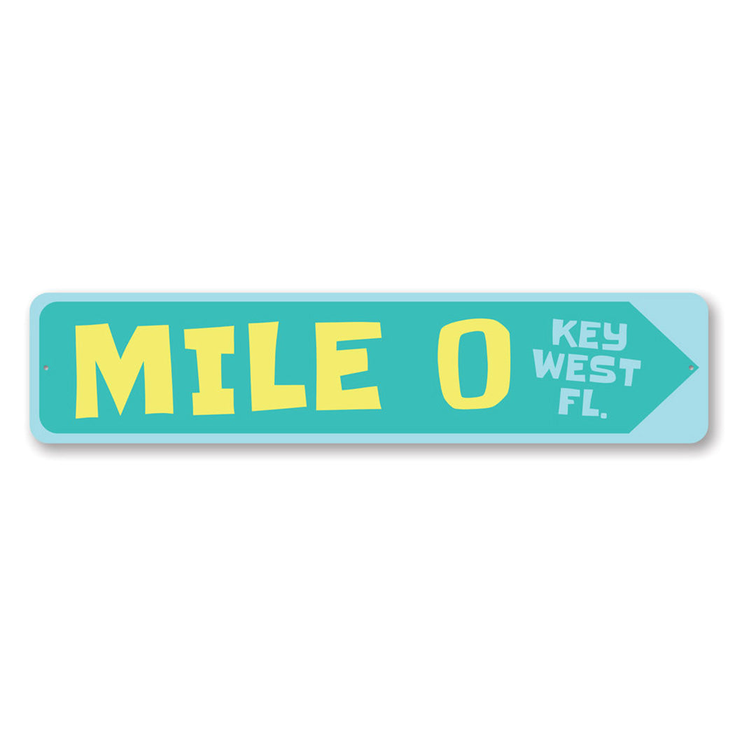 Mile Marker 0 Metal Sign