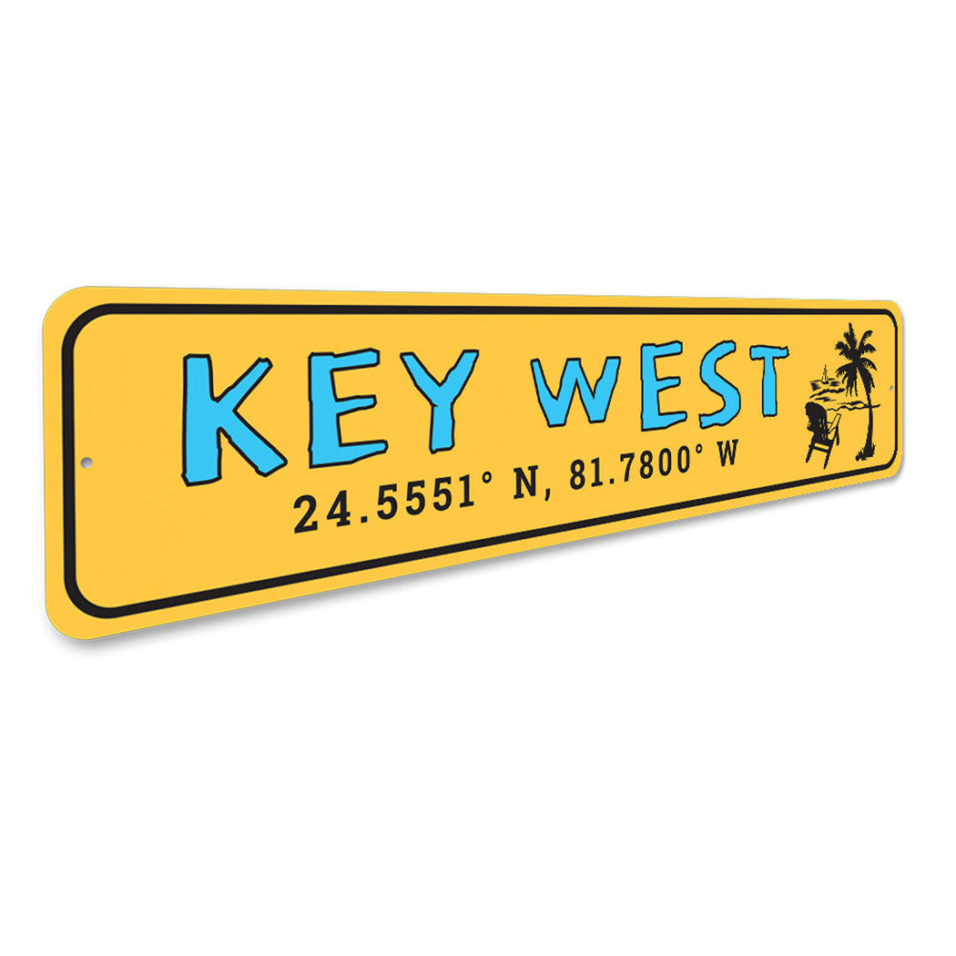 Coordinates Key West Florida Sign