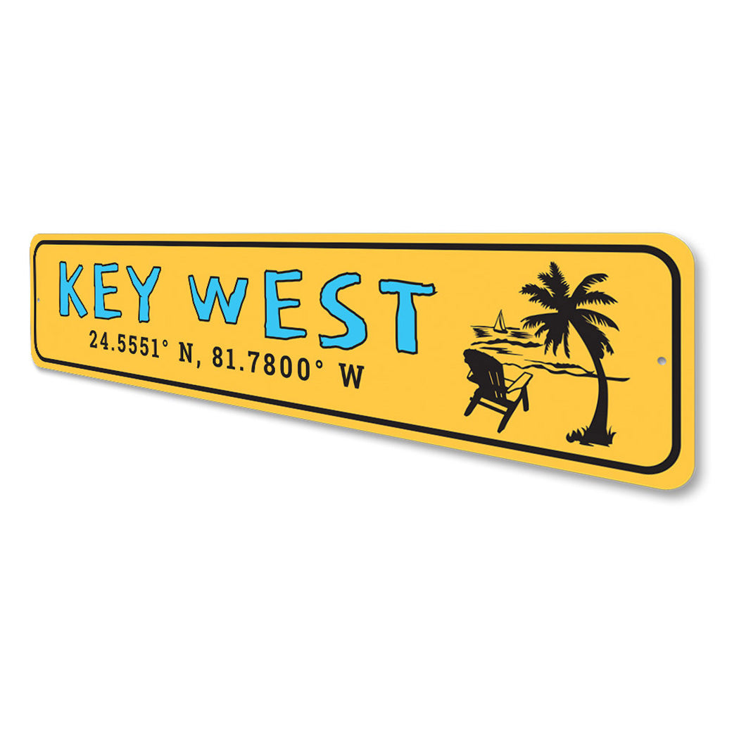 Coordinates Key West Florida Sign