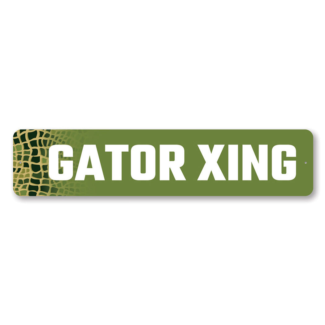 Gator Crossing Metal Sign