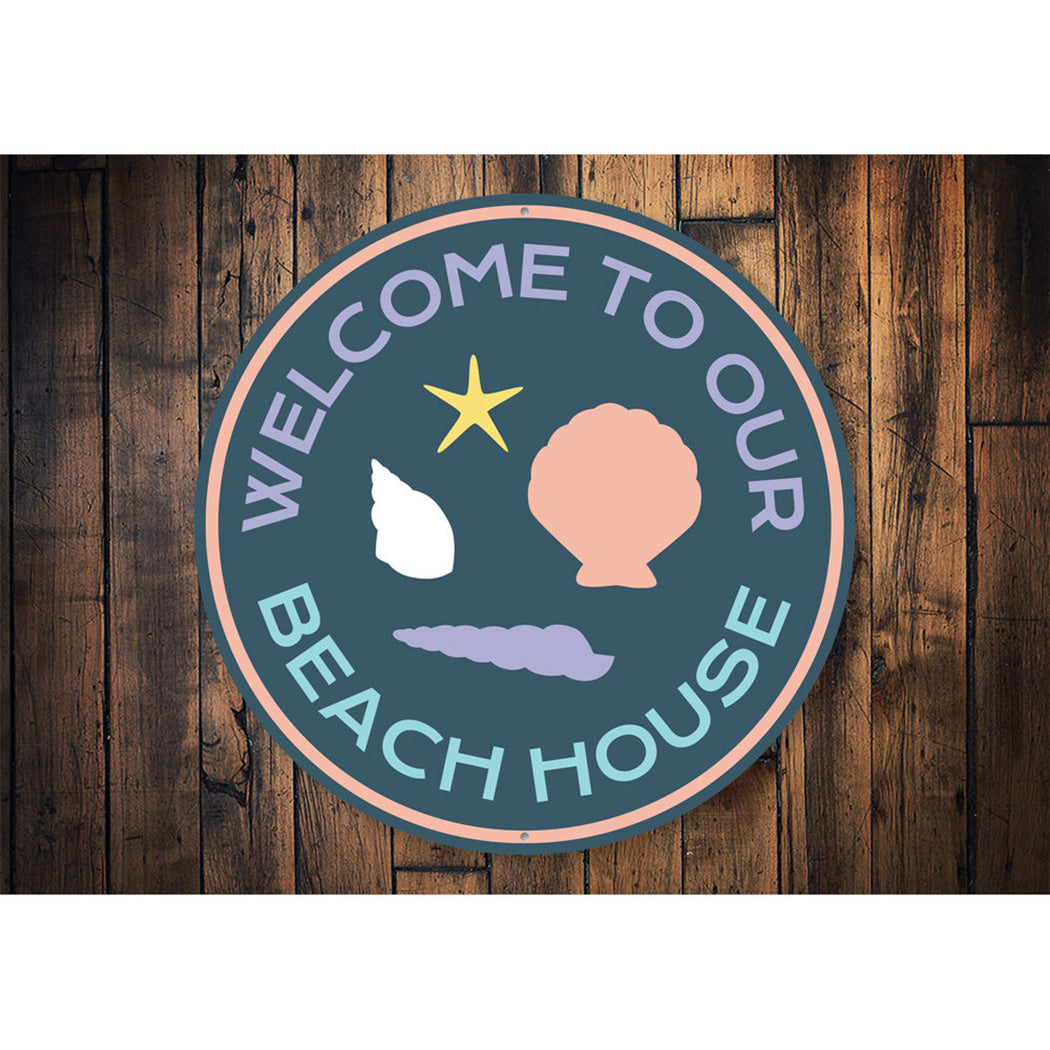 Beach House Shells Sign Aluminum Sign