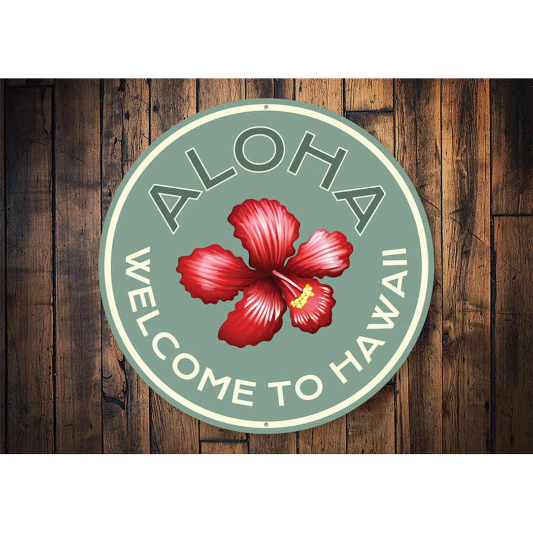 Aloha Welcome Sign Aluminum Sign