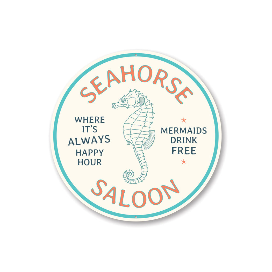 Seahorse Saloon Sign Aluminum Sign