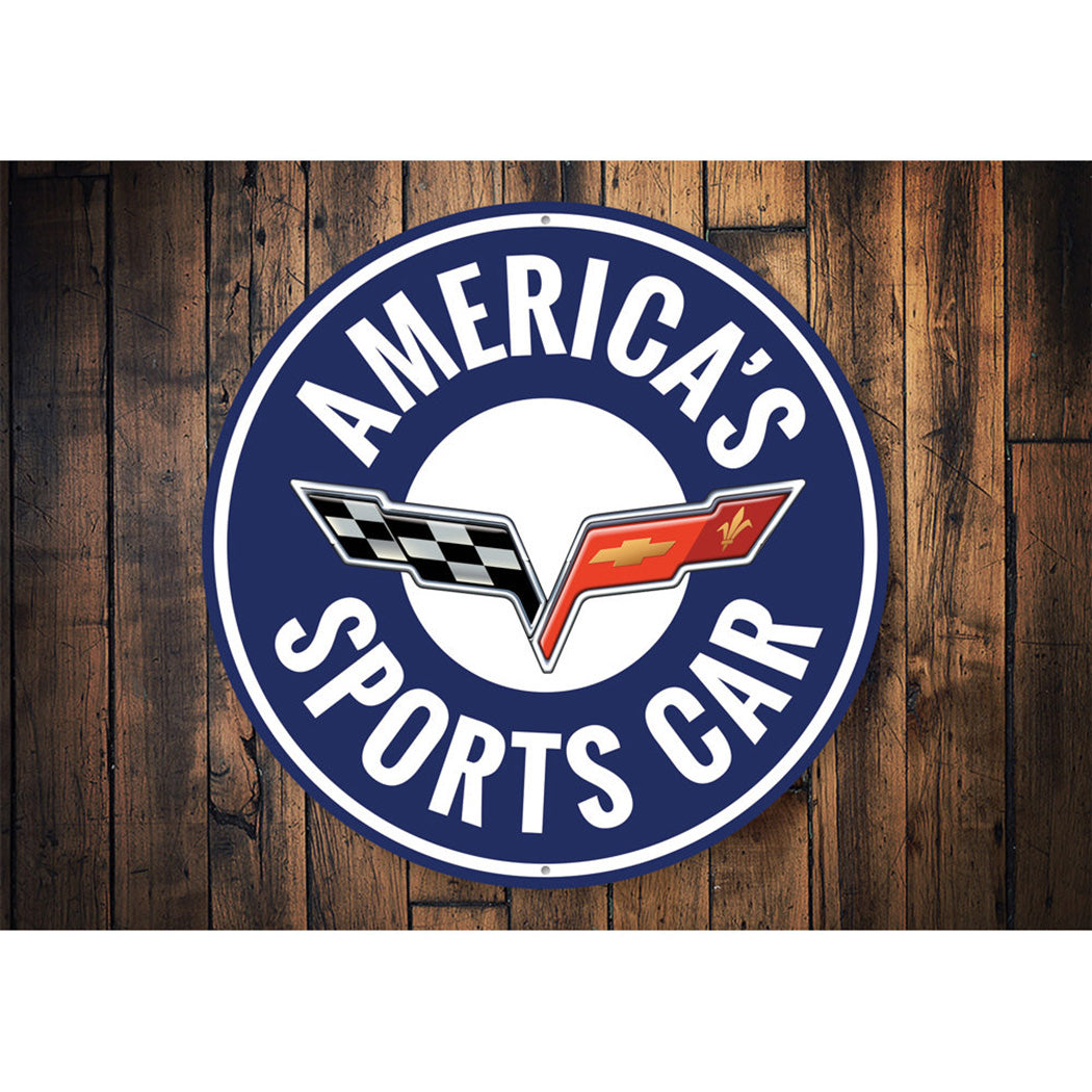 America's Sport's Car Sign Aluminum Sign