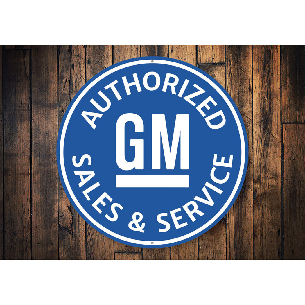 Authorized GM Sales and Service Car Sign Aluminum Sign