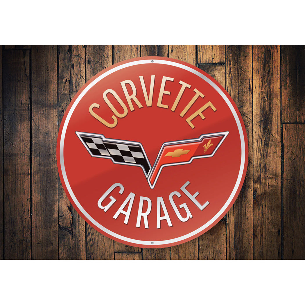 Corvette Garage Car Sign Aluminum Sign