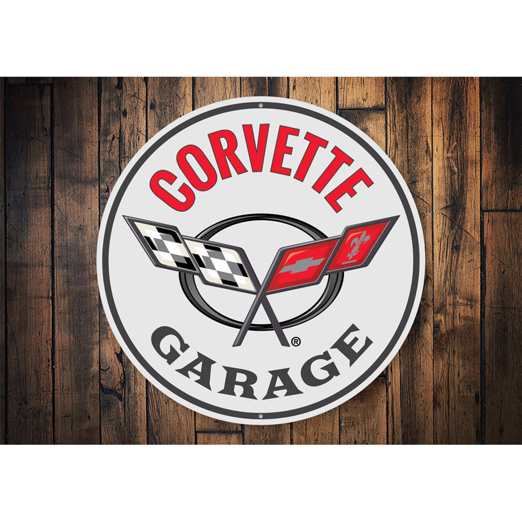 Corvette Garage Car Sign Aluminum Sign
