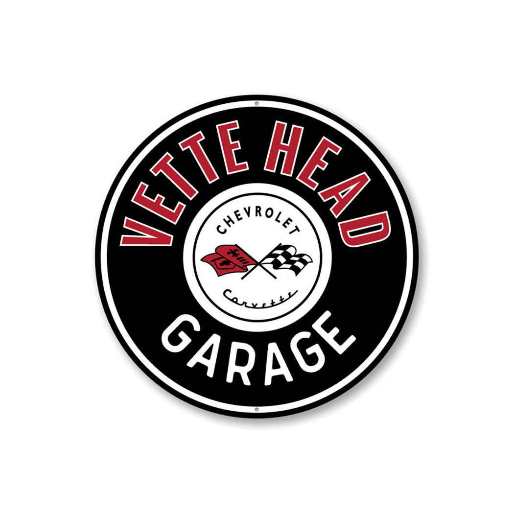 Vette Head Garage Car Sign Aluminum Sign