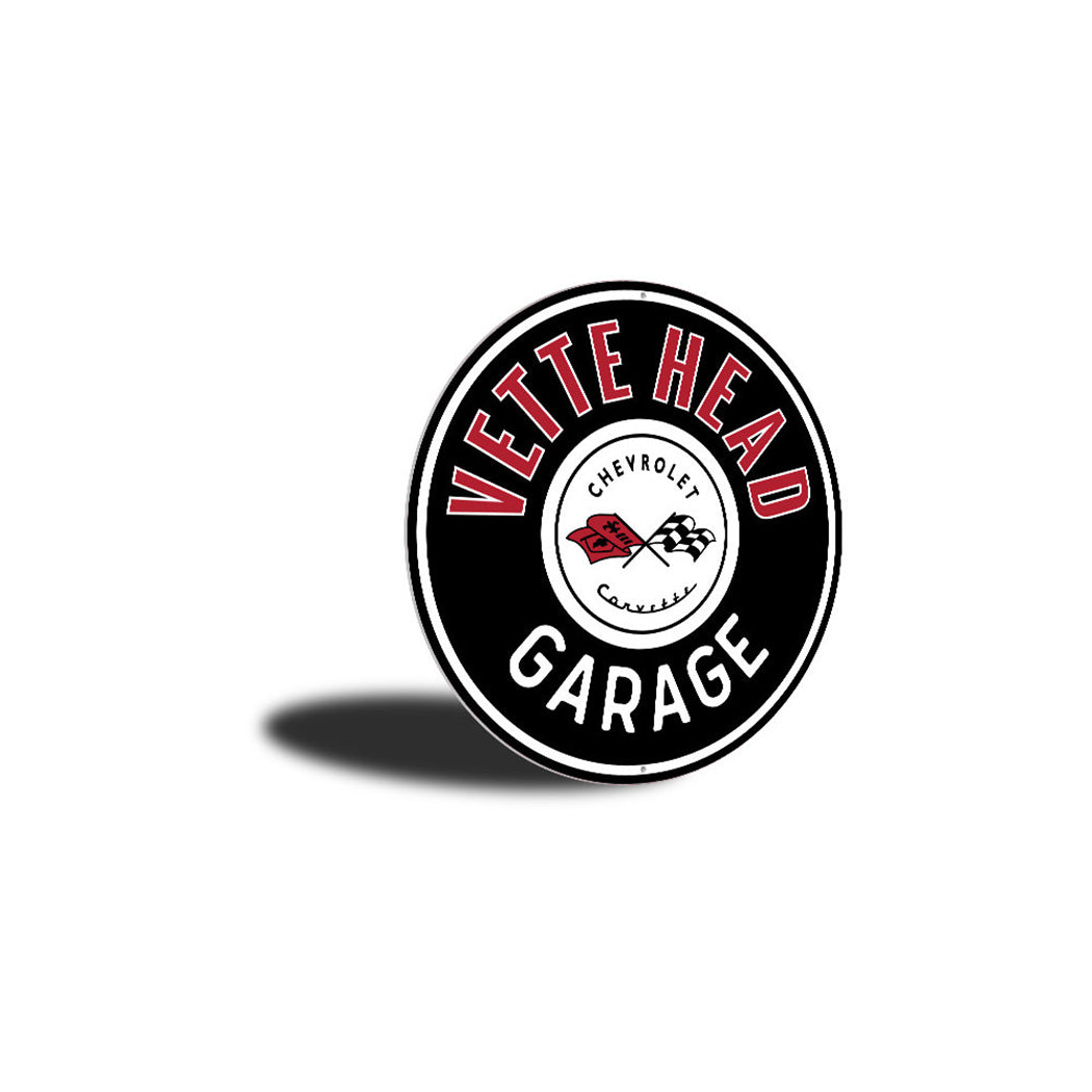 Vette Head Garage Car Sign Aluminum Sign