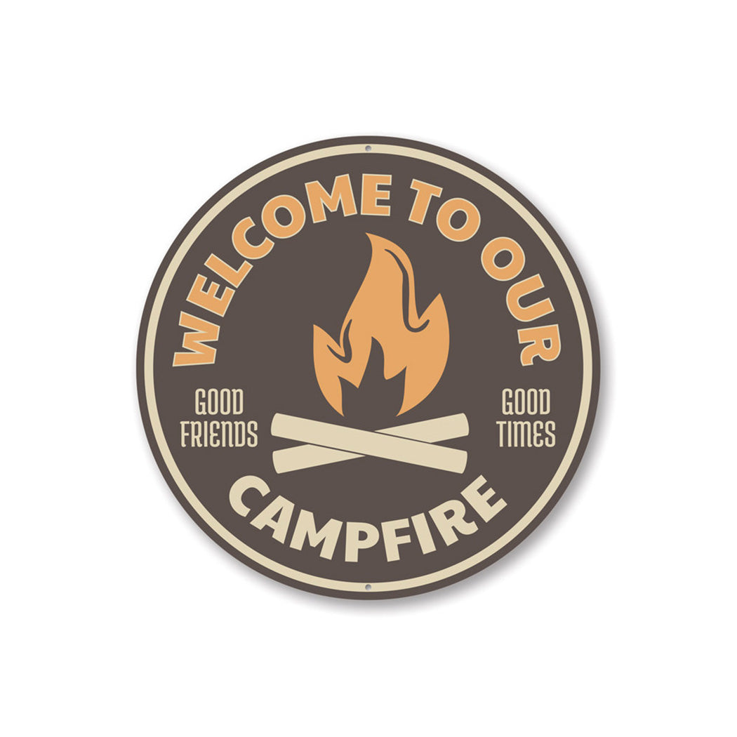 Campfire Welcome Sign Aluminum Sign