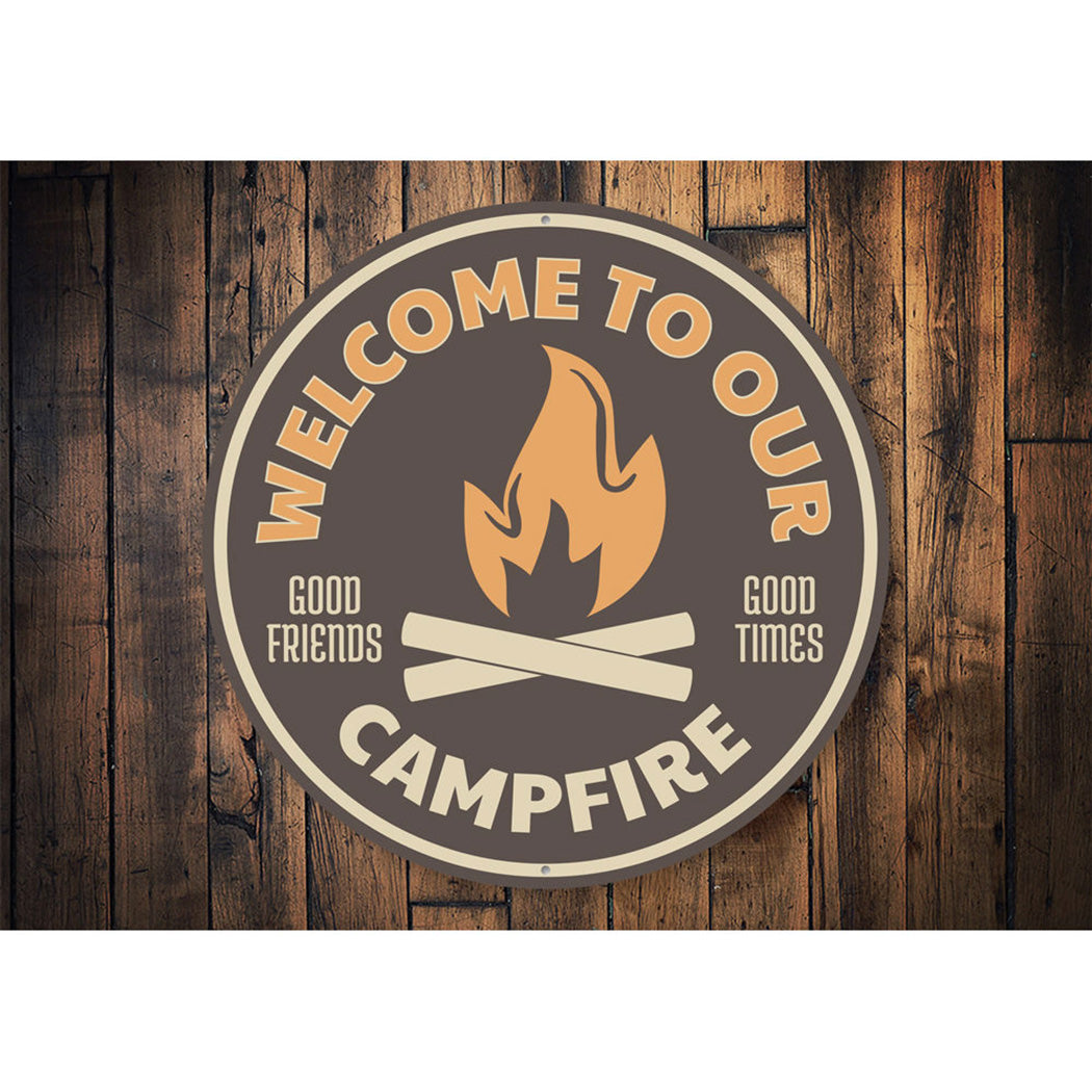 Campfire Welcome Sign Aluminum Sign