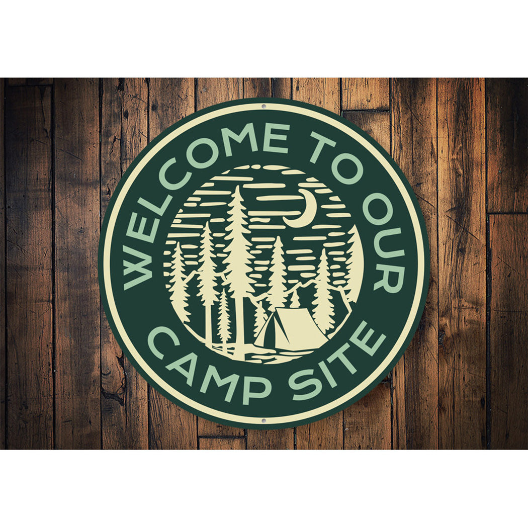 Camp Site Welcome Sign Aluminum Sign