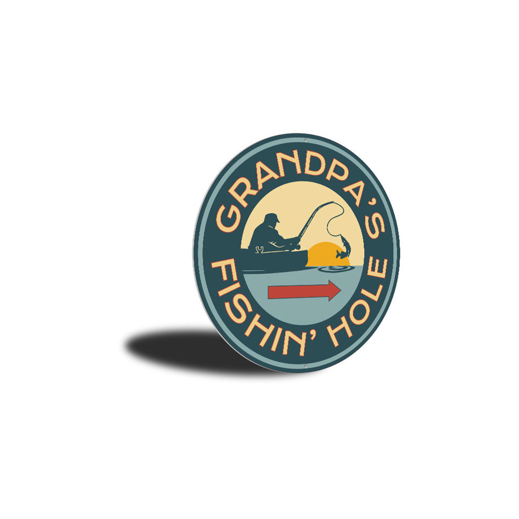 Grandpas Fishing Hole Sign Aluminum Sign