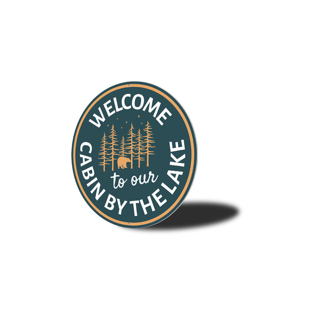 Lake Cabin Welcome Metal Sign