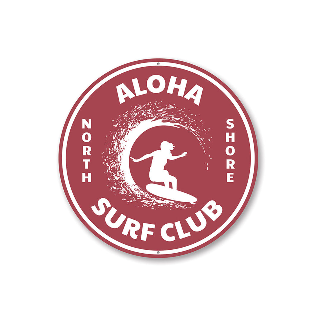 Aloha Surf Club Sign Aluminum Sign