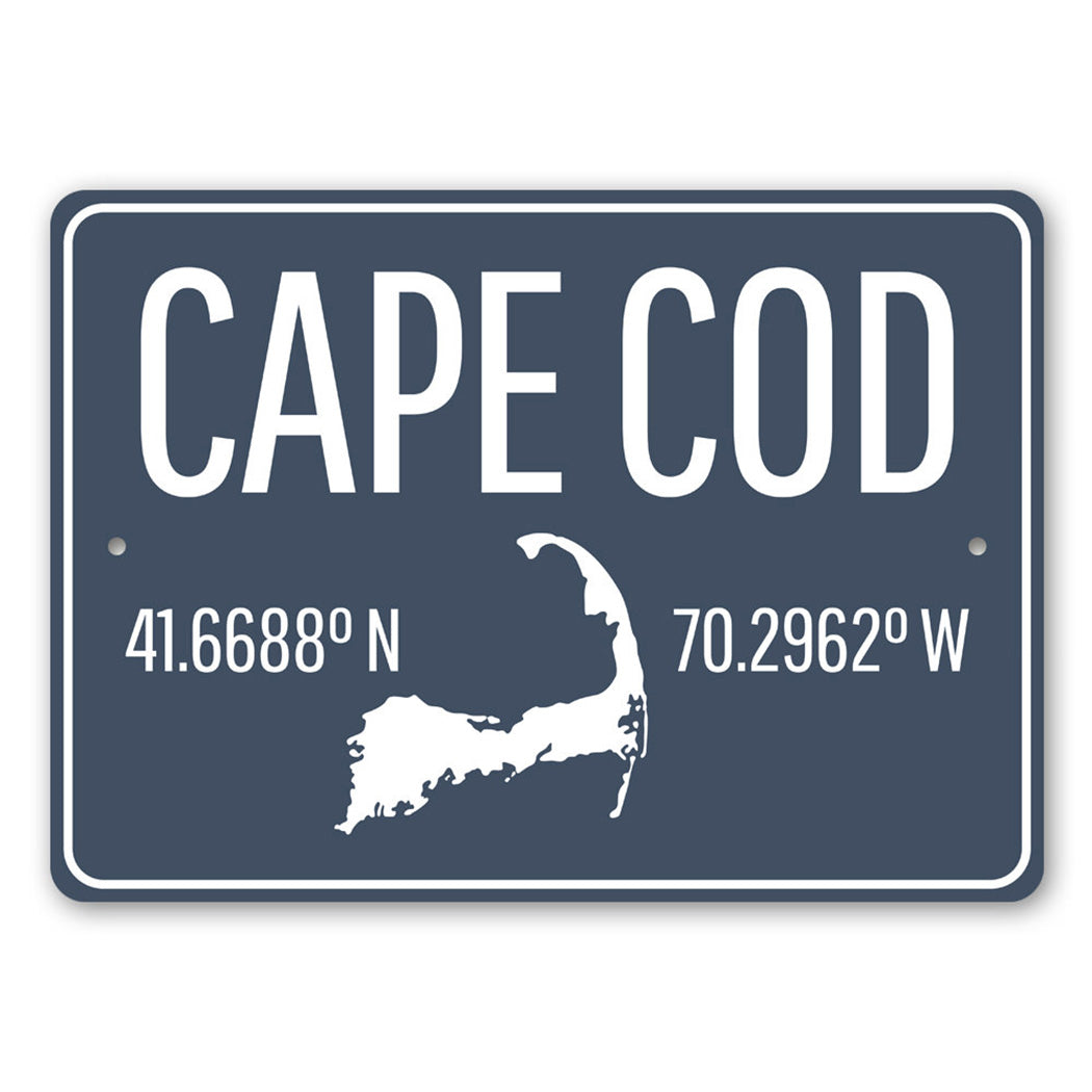 Cape Cod Coordinates Sign