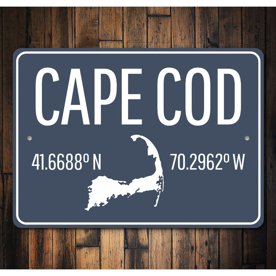 Cape Cod Coordinates Sign