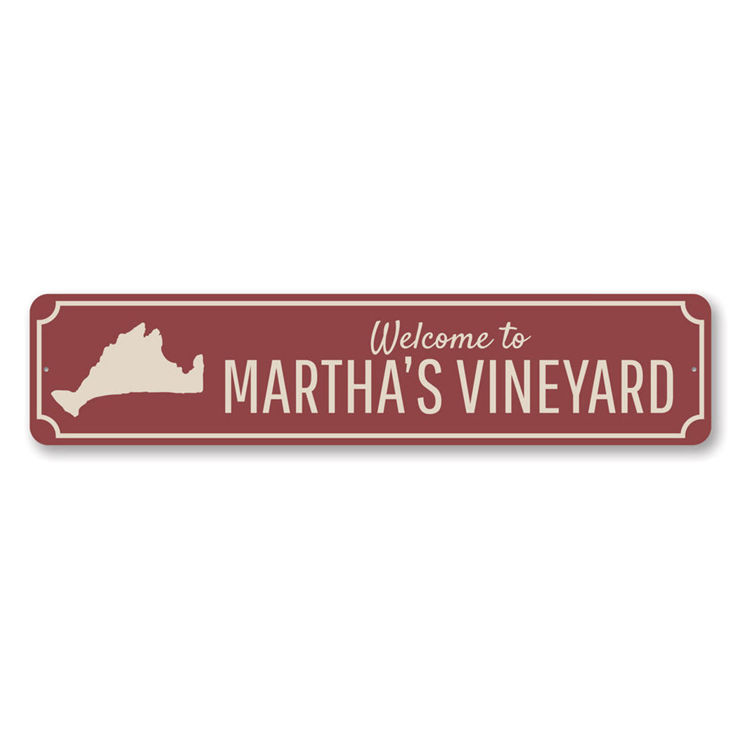 Marthas Vineyard Welcome Metal Sign