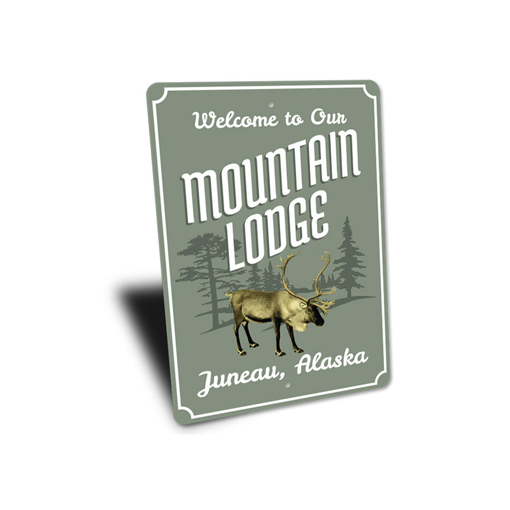 Mountain Lodge Welcome Sign