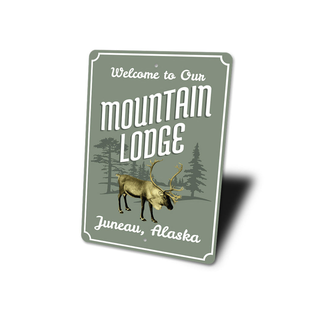 Mountain Lodge Welcome Sign