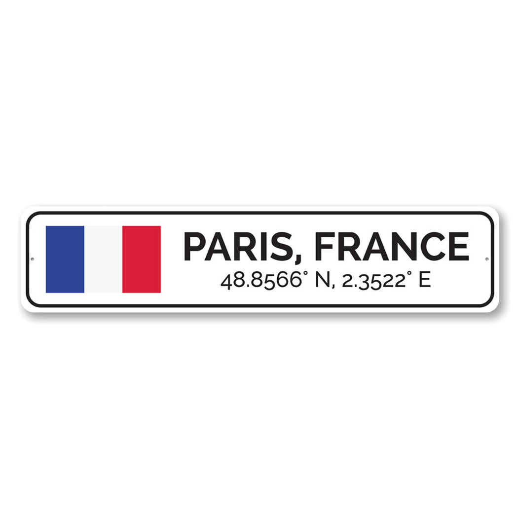 Paris France Metal Sign