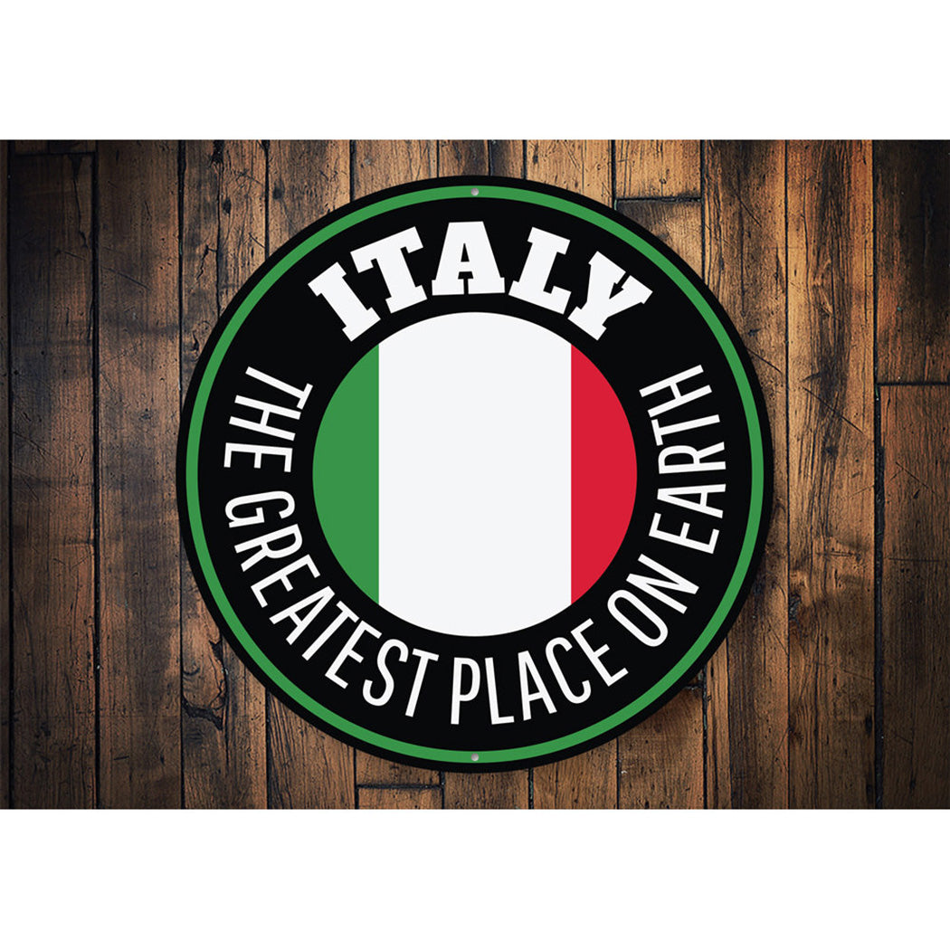 Italy Circle Sign Aluminum Sign