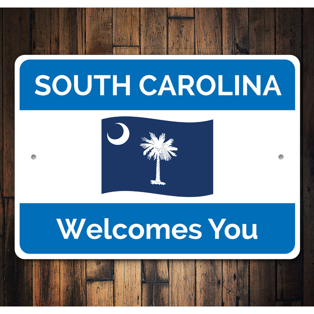 State Flag Welcome Sign