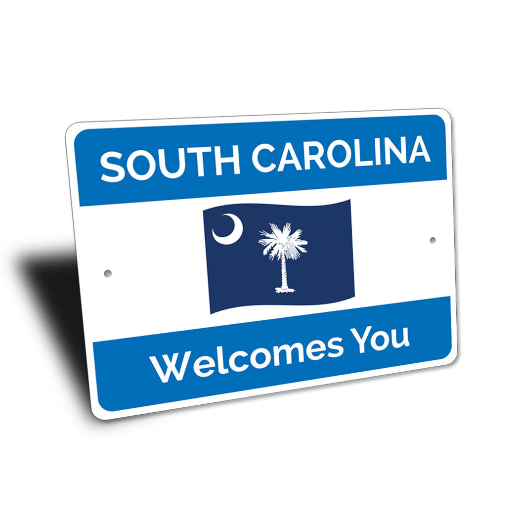State Flag Welcome Sign