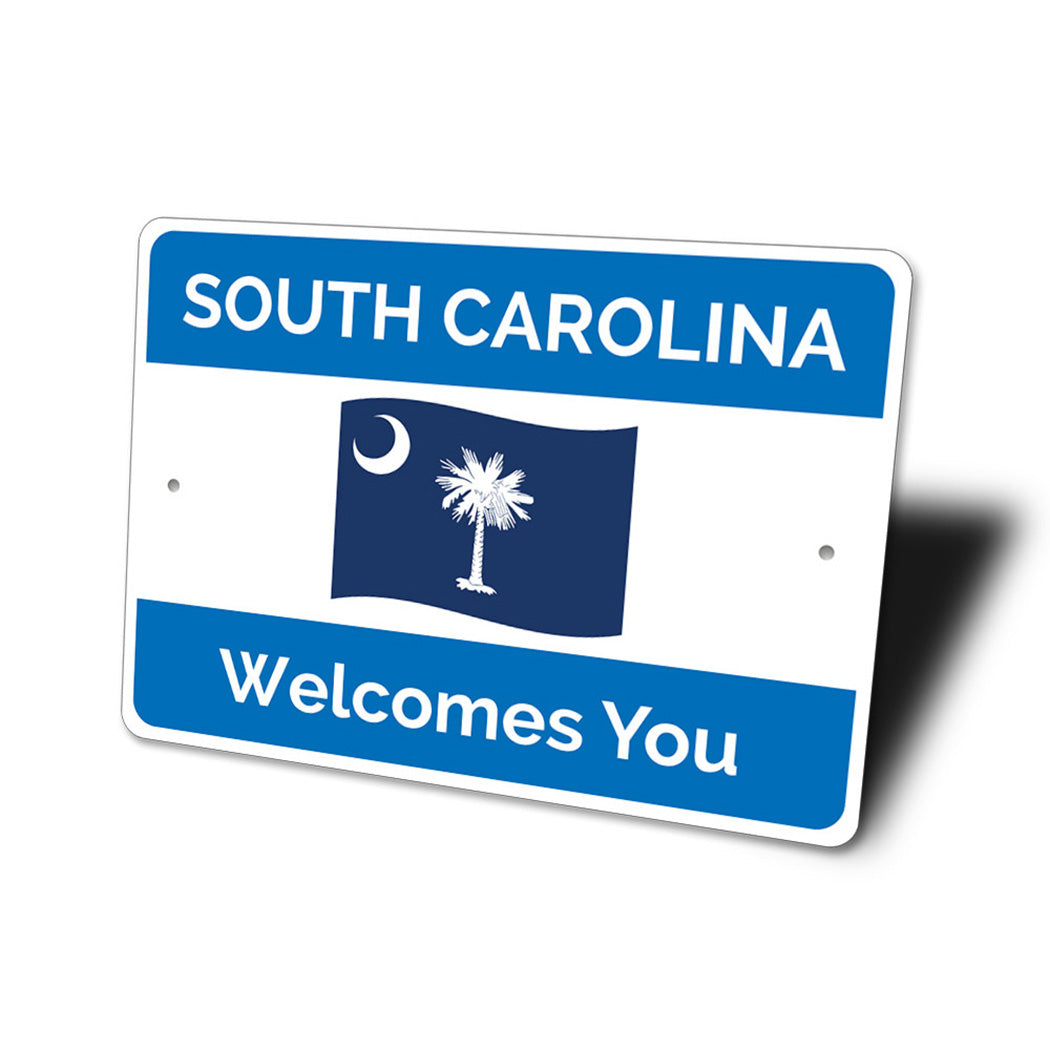 State Flag Welcome Sign