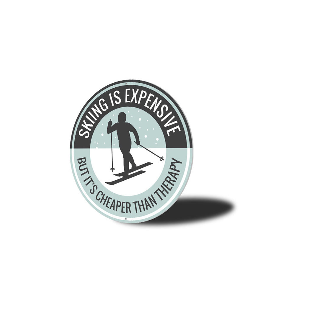 Witty Skiing Metal Sign