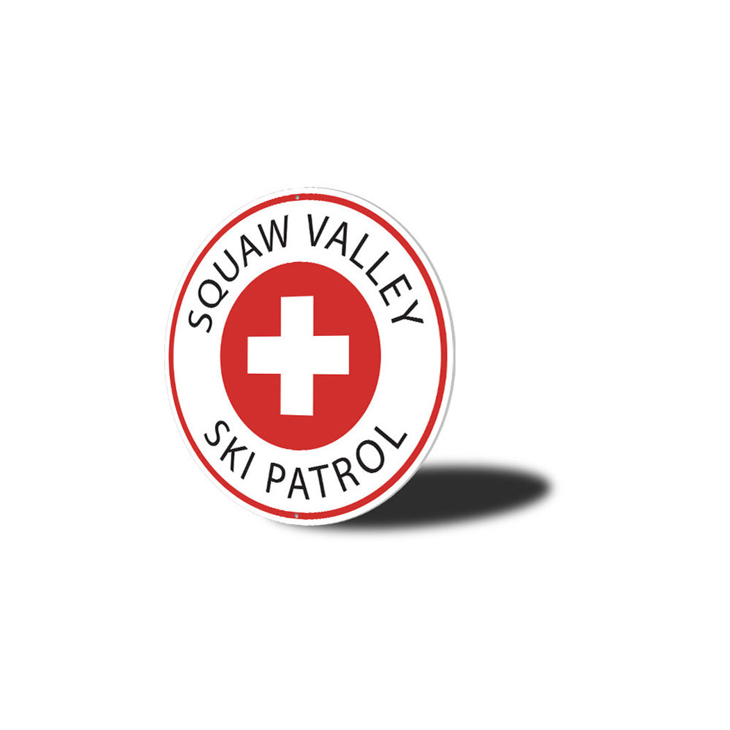 Ski Patrol Circle Metal Sign