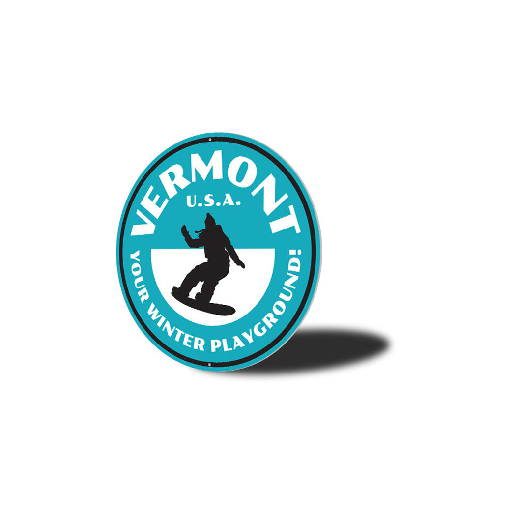 Winter Playground Metal Sign