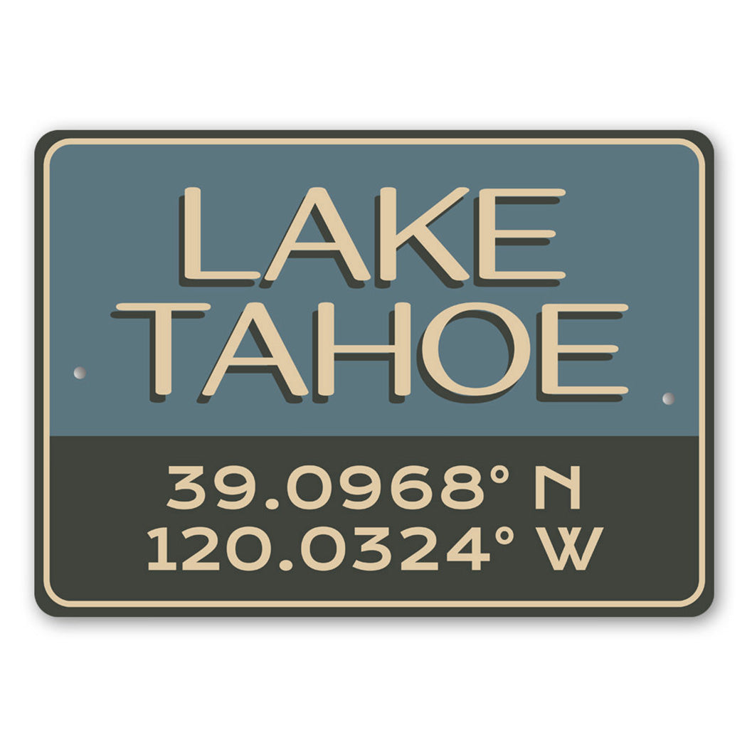Lake Tahoe Coordinates Sign