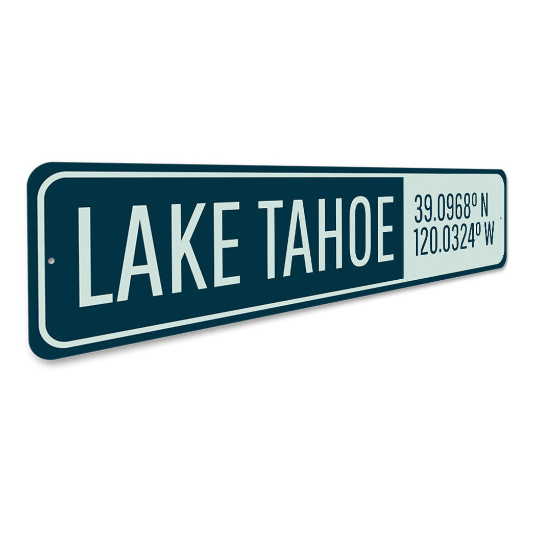Lake Tahoe Latitude Longitude Sign