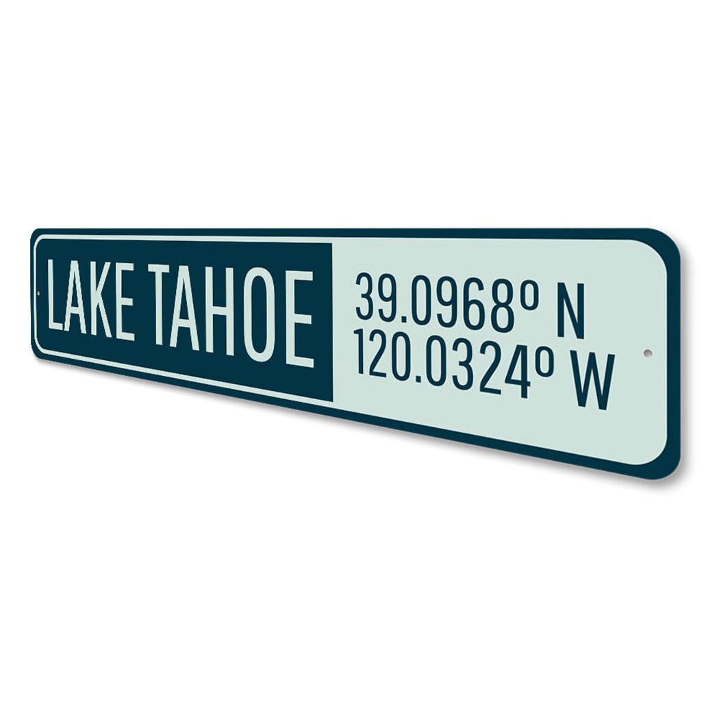 Lake Tahoe Latitude Longitude Sign