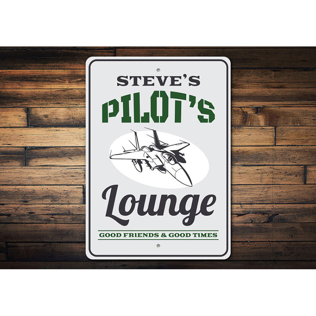 Pilot's Lounge Aviation Sign