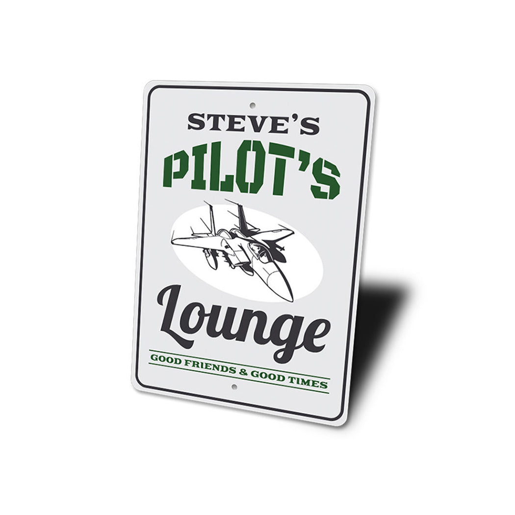 Pilot's Lounge Aviation Sign