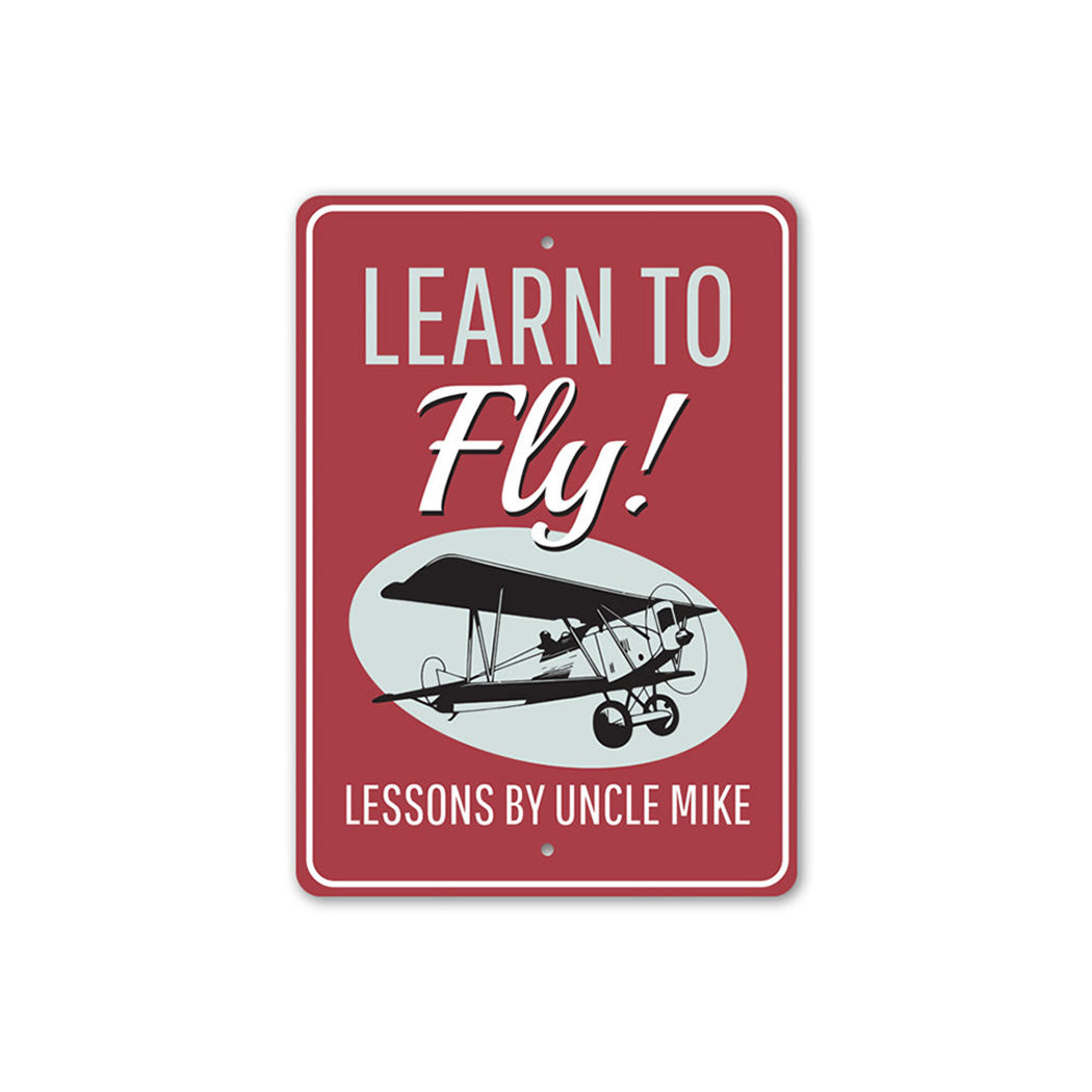 Learn to Fly Plane Lessons Sign