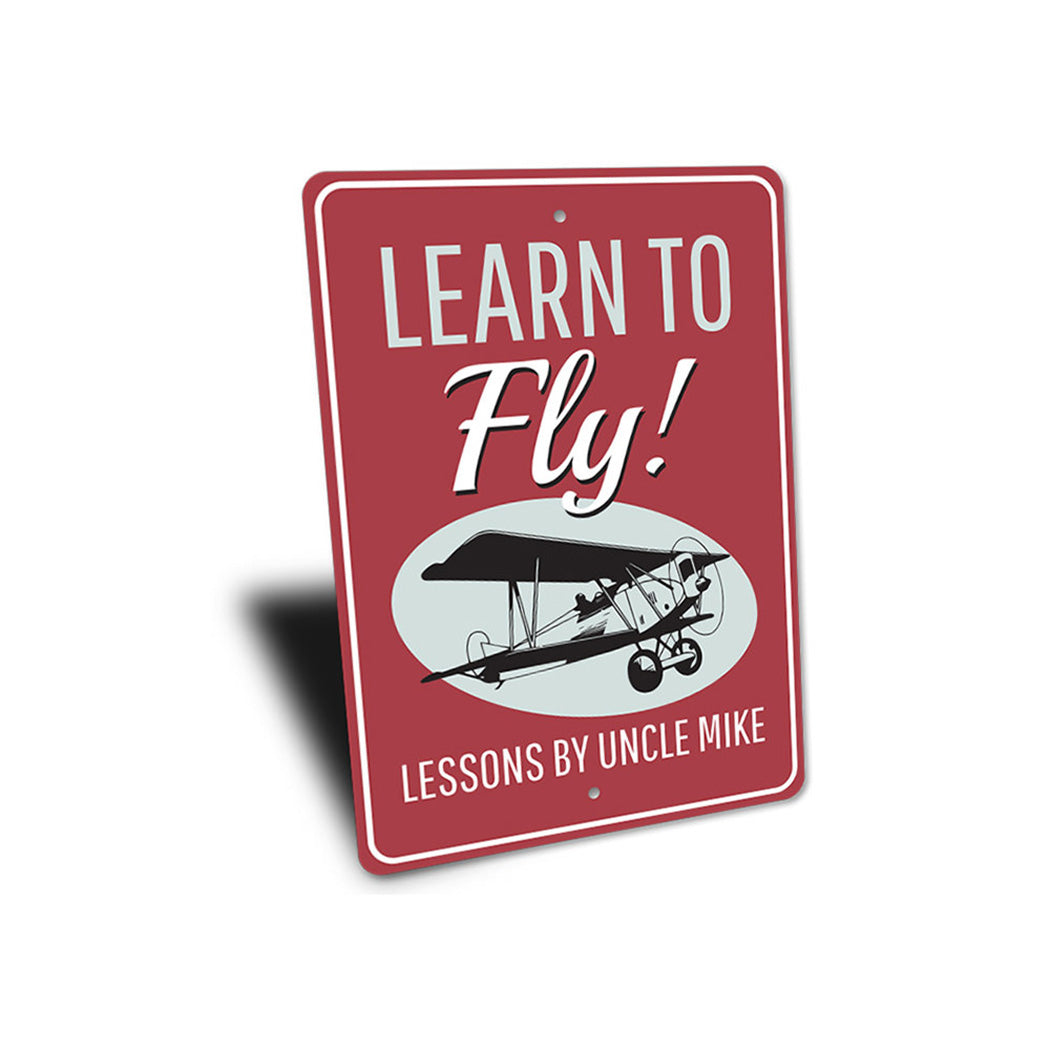 Learn to Fly Plane Lessons Sign